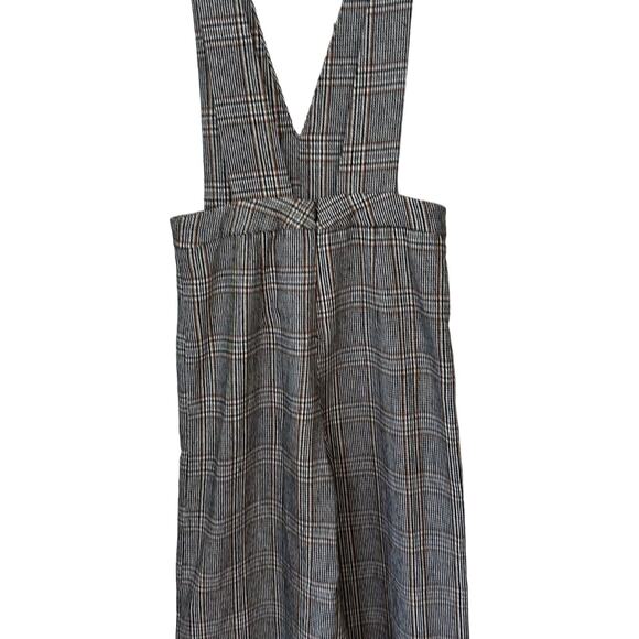 Plaid Pinafore Jumpsuit Small Multicolor 2 Pockets V Neck Romper Very J Women - Picture 7 of 11